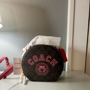 Coach Canteen Crossbody In Signature Canvas With Varsity Motif